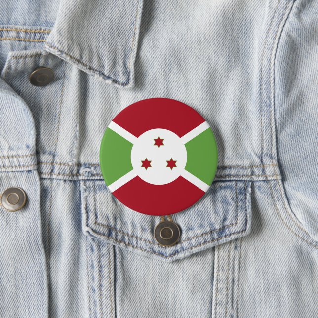 Badge Rond 7,6 Cm Drapeau du Burundi (En situation)