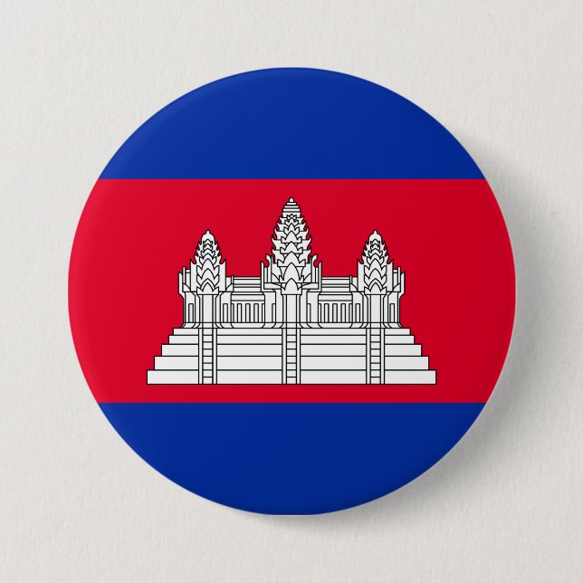 Badge Rond 7,6 Cm Drapeau du Cambodge (Devant)
