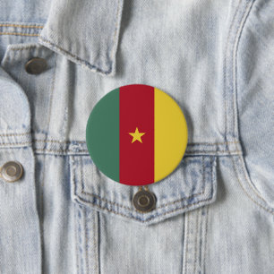 Badge Rond 7,6 Cm drapeau du Cameroun