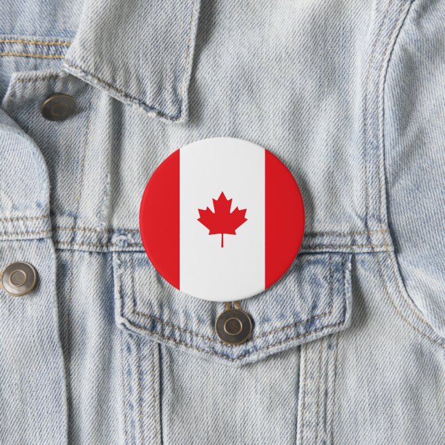 Badge Rond 7,6 Cm Drapeau du Canada (En situation)