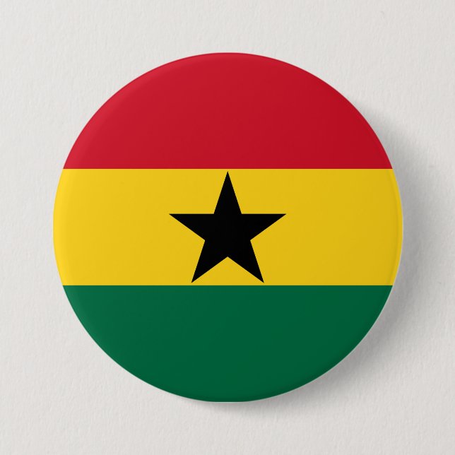 Badge Rond 7,6 Cm Drapeau du Ghana (Devant)
