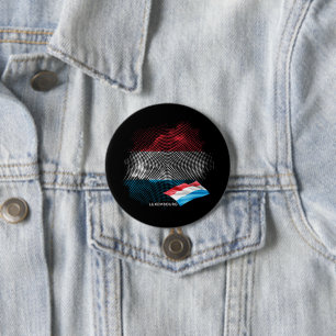 Badge Rond 7,6 Cm Drapeau du Luxembourg