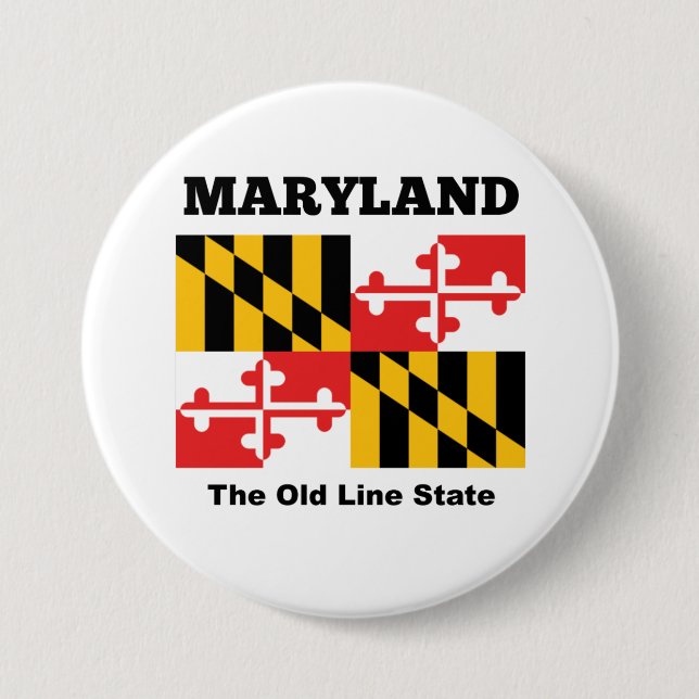 Badge Rond 7,6 Cm drapeau du Maryland (Devant)