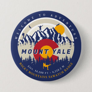 Badge Rond 7,6 Cm Drapeau du mont Yale Colorado 14ers Escalade Fourt