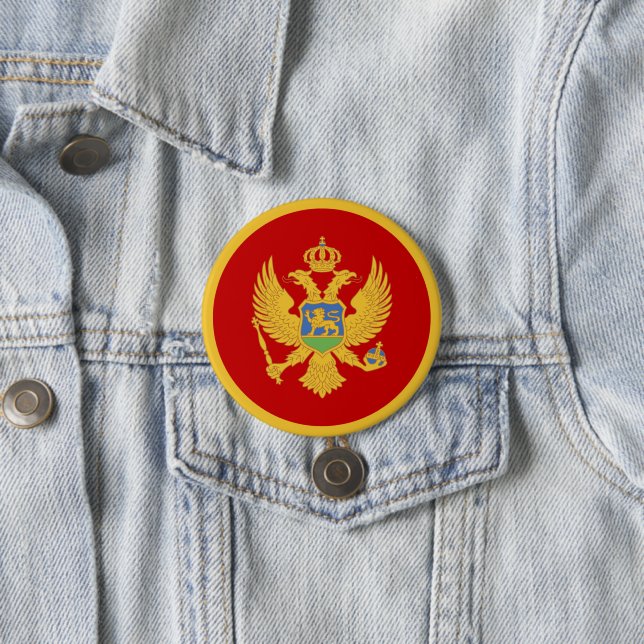 Badge Rond 7,6 Cm Drapeau du Monténégro (En situation)