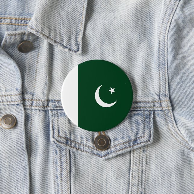 Badge Rond 7,6 Cm Drapeau du Pakistan (En situation)