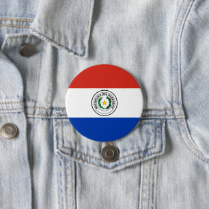 Badge Rond 7,6 Cm Drapeau du Paraguay