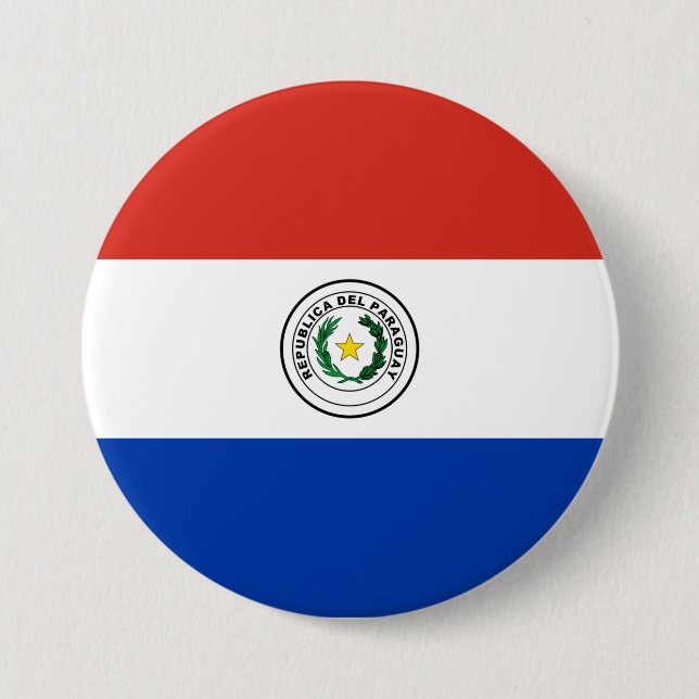 Badge Rond 7,6 Cm drapeau du Paraguay (Devant)