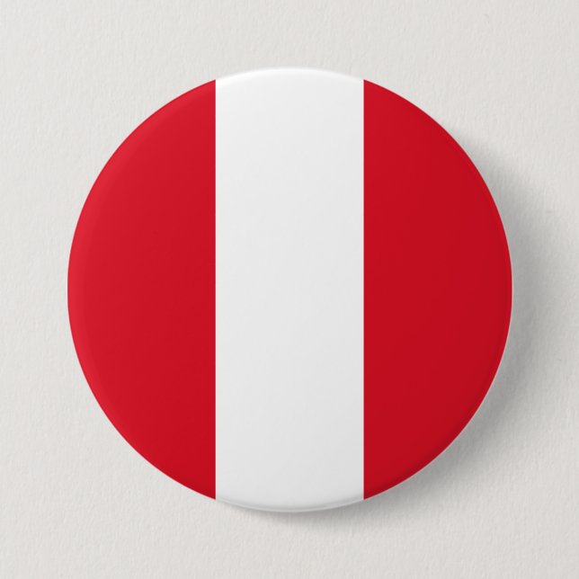 Badge Rond 7,6 Cm Drapeau du Pérou (Devant)