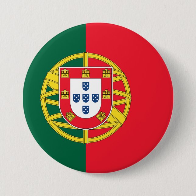 Badge Rond 7,6 Cm Drapeau du Portugal (Devant)