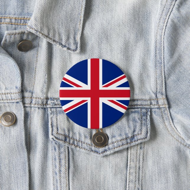 Badge Rond 7,6 Cm Drapeau du Royaume-Uni (En situation)
