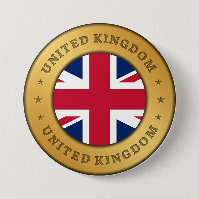 Badge Rond 7,6 Cm Drapeau du Royaume-Uni (Devant)