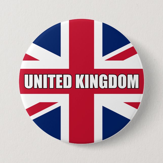 Badge Rond 7,6 Cm Drapeau du Royaume-Uni (Devant)