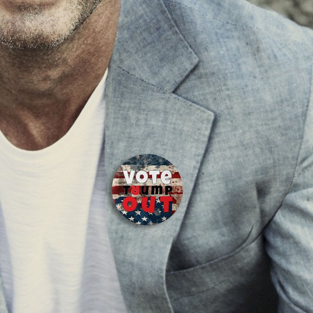 Badge Rond 7,6 Cm Drapeau du slogan anti-trump (Créateur téléchargé)