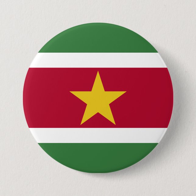 Badge Rond 7,6 Cm Drapeau du Suriname (Devant)