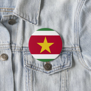 Badge Rond 7,6 Cm drapeau du Suriname