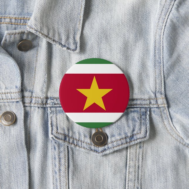 Badge Rond 7,6 Cm drapeau du Suriname (En situation)
