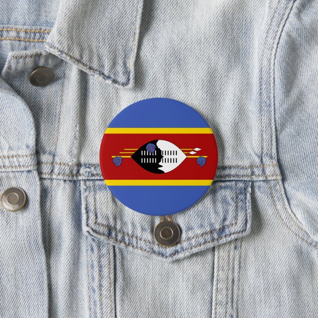 Badge Rond 7,6 Cm drapeau du Swaziland (En situation)