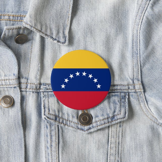 Badge Rond 7,6 Cm Drapeau du Venezuela (En situation)