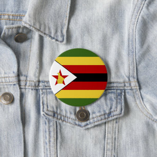 Badge Rond 7,6 Cm drapeau du Zimbabwe