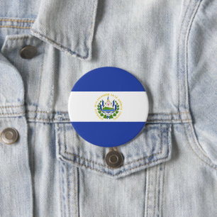 Badge Rond 7,6 Cm Drapeau El Salvador