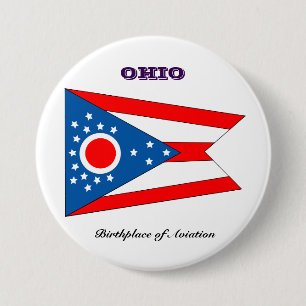 Badge Rond 7,6 Cm Drapeau et slogan de l'État de l'Ohio