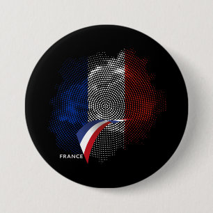 Badge Rond 7,6 Cm Drapeau français