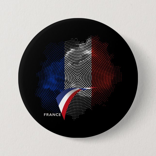 Badge Rond 7,6 Cm Drapeau français (Devant)