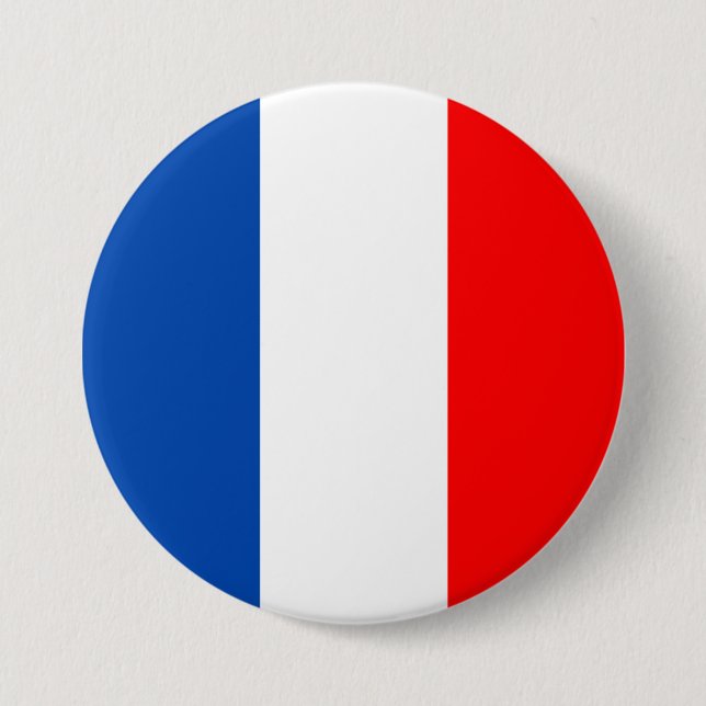 Badge Rond 7,6 Cm Drapeau France (Devant)