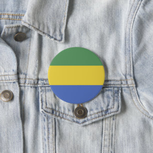 Badge Rond 7,6 Cm Drapeau Gabon