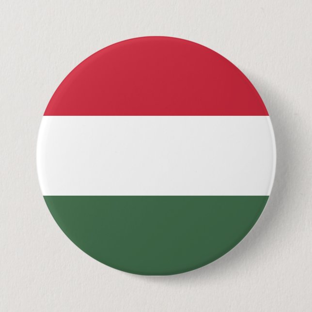 Badge Rond 7,6 Cm Drapeau Hongrie (Devant)