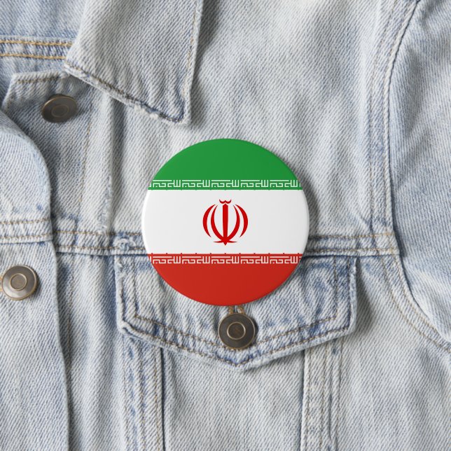 Badge Rond 7,6 Cm Drapeau iranien (En situation)