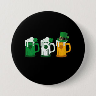 Badge Rond 7,6 Cm Drapeau irlandais de la bière Jour de la Saint Pat
