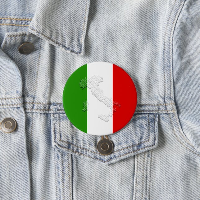Badge Rond 7,6 Cm Drapeau italien (En situation)