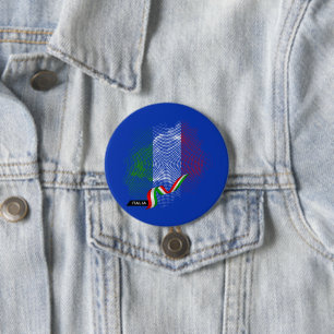 Badge Rond 7,6 Cm Drapeau italien