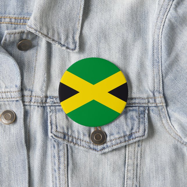 Badge Rond 7,6 Cm Drapeau jamaïcain (En situation)