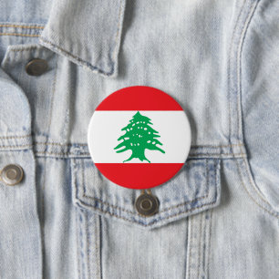 Badge Rond 7,6 Cm Drapeau libanais