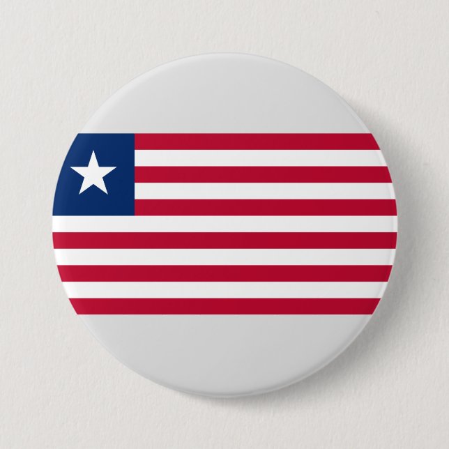 Badge Rond 7,6 Cm Drapeau libérien (Libéria) (Devant)