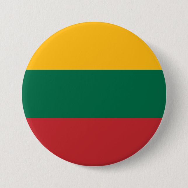 Badge Rond 7,6 Cm Drapeau lituanien (Devant)