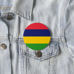 Badge Rond 7,6 Cm Drapeau mauricien