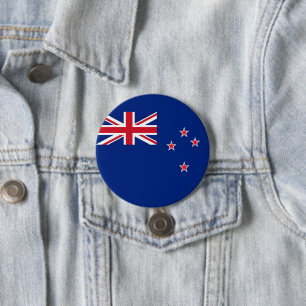 Badge Rond 7,6 Cm Drapeau néo-zélandais