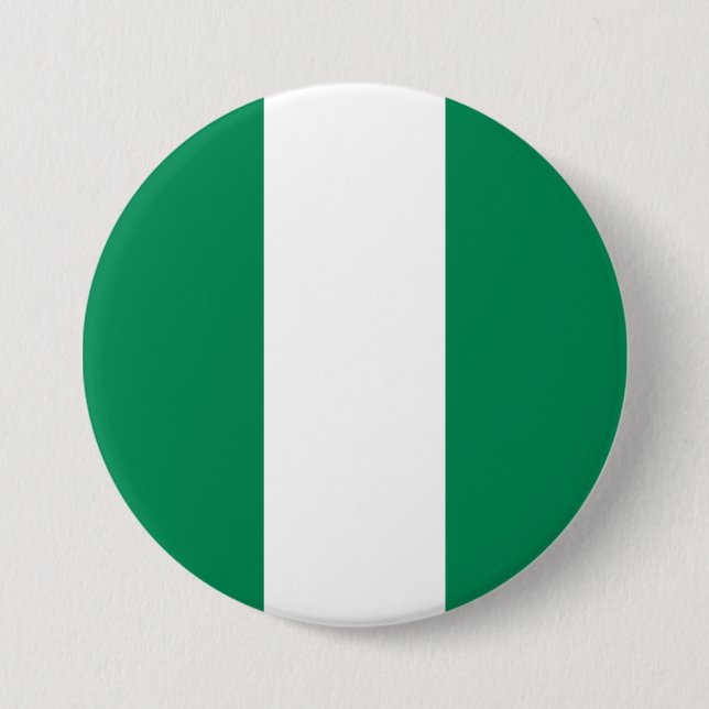 Badge Rond 7,6 Cm Drapeau nigérian (Devant)