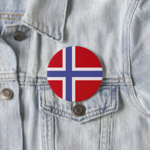 Badge Rond 7,6 Cm Drapeau norvégien