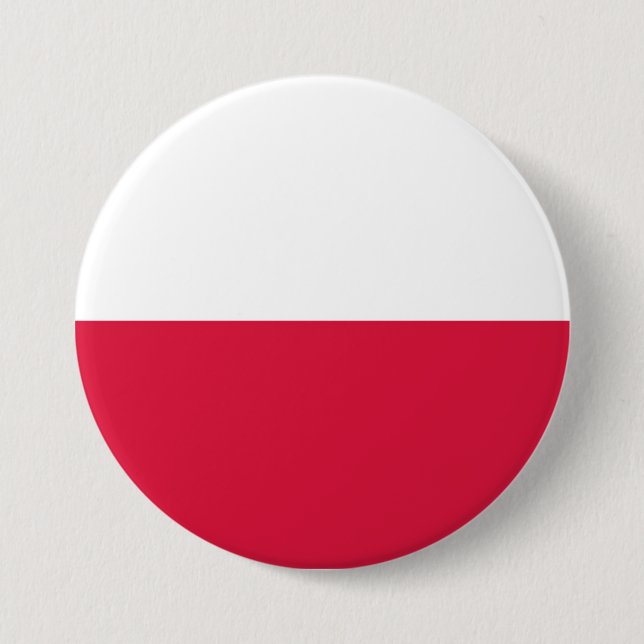Badge Rond 7,6 Cm Drapeau polonais (Devant)