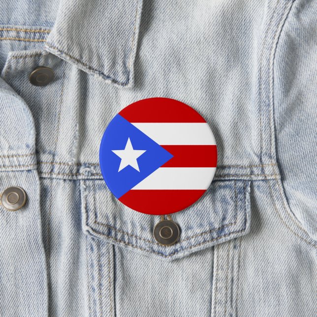 Badge Rond 7,6 Cm Drapeau Porto Rico (En situation)