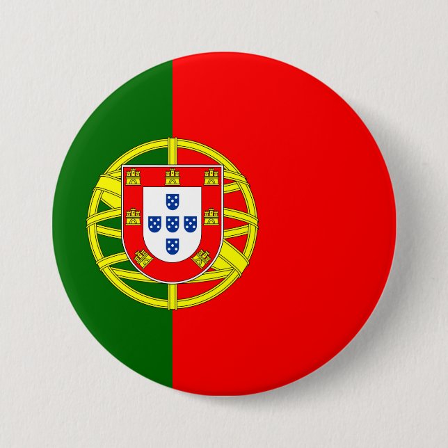 Badge Rond 7,6 Cm Drapeau Portugal (Devant)