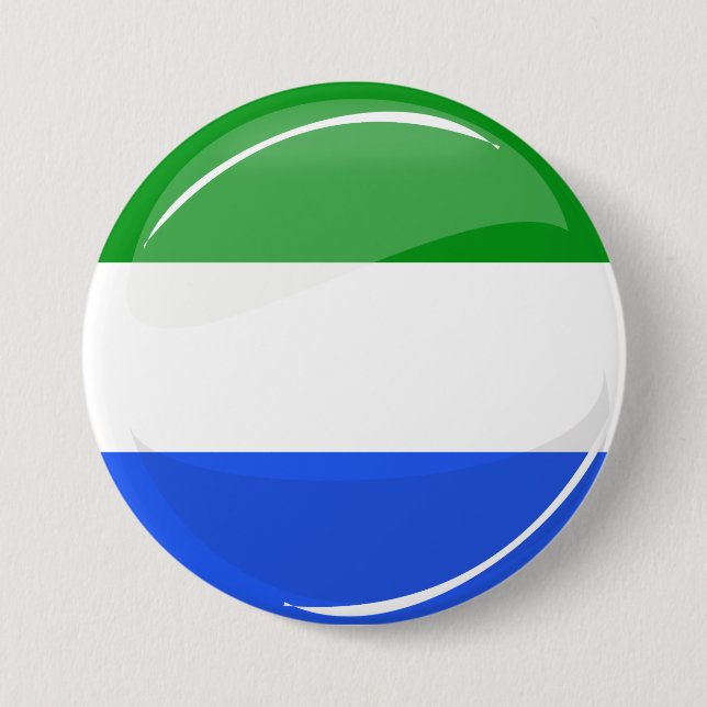 Badge Rond 7,6 Cm Drapeau rond brillant de Sierra Leone (Devant)