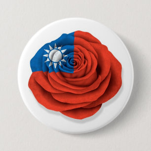 Badge Rond 7,6 Cm Drapeau rose de Taiwanais sur le blanc