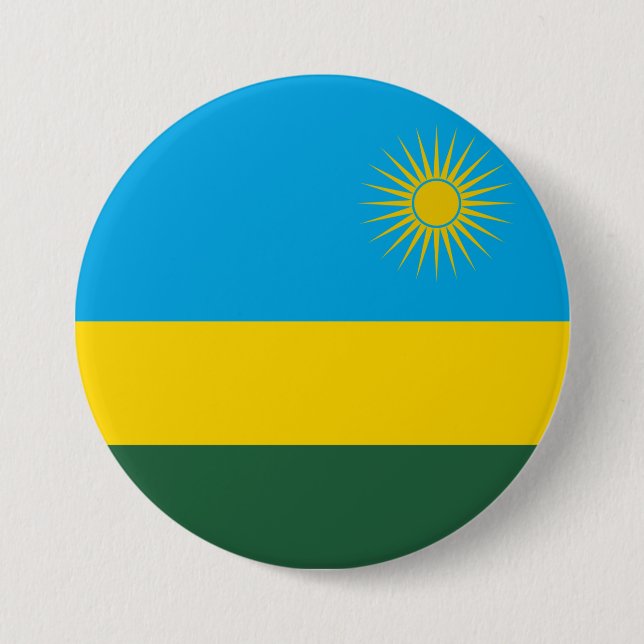 Badge Rond 7,6 Cm Drapeau rwandais (Rwanda) (Pays africain) (Devant)