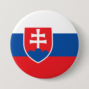 Badge Rond 7,6 Cm Drapeau Slovaquie